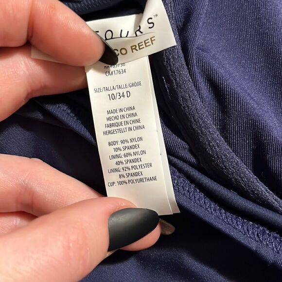 COCO REEF Contours V-Neck Underwire Tummy-Control One-Piece Swimsuit 34D - Picture 10 of 12